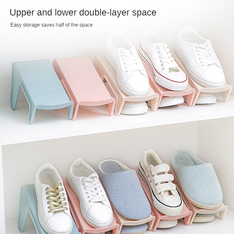 Giá Đỡ Giày Dép Hai Tầng Bằng Nhựa Siêu Chống Trượt Thiết Thực Đơn Giản Dành Cho Phòng Ngủ / Ký