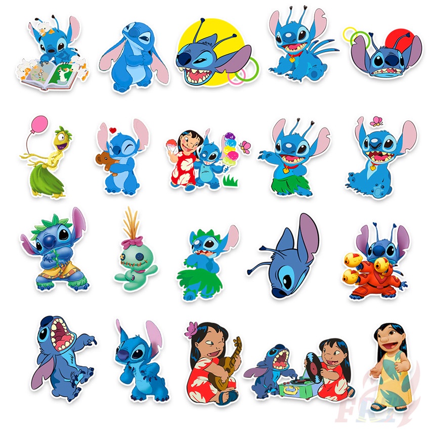 DISNEY Bộ 104 miếng dán hoạt hình Lilo &amp; Stitch trang trí laptop ván trượt vali DIY
