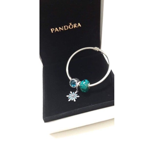 Vòng tay pan trơn mạ bạc S925 dùng xỏ hạt charm resin handmade