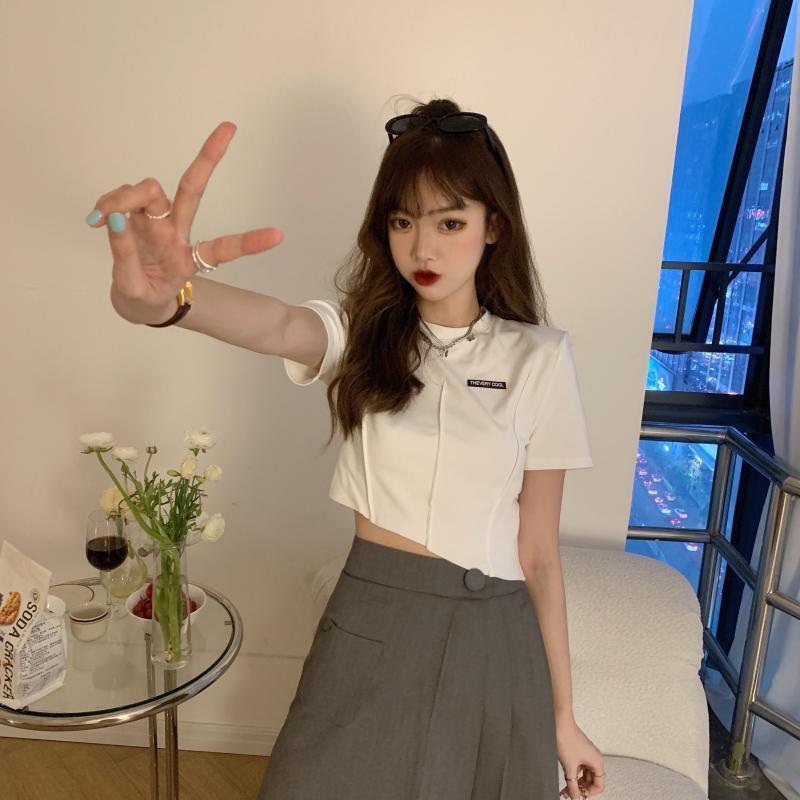 Áo Thun Cộc Tay Eo Cao Phong Cách Hàn Quốc Cho Nữ JL-TX-511