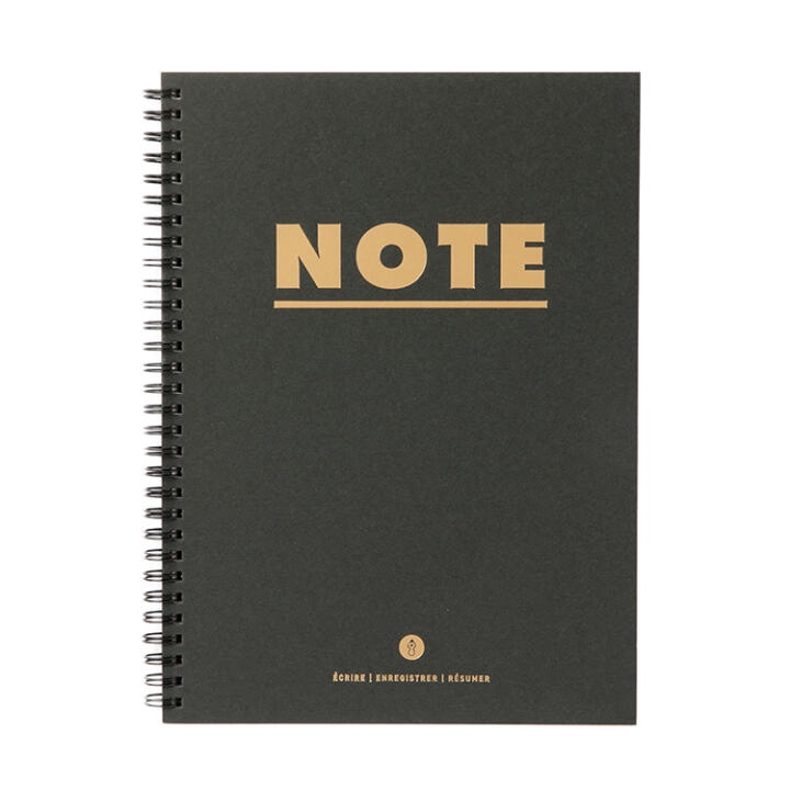 Sổ Tay Lò Xo ARTBOX Hàn Quốc Màu Đen Chữ Note Đơn Giản