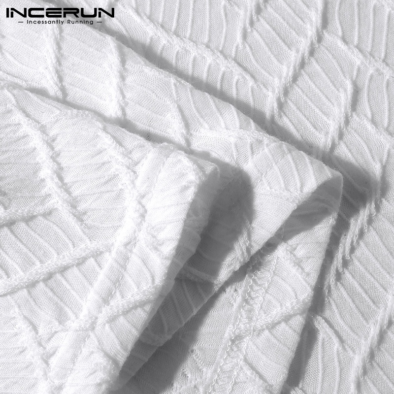 Áo chui đầu INCERUN thời trang cơ bản cho nam dài tay màu trơn