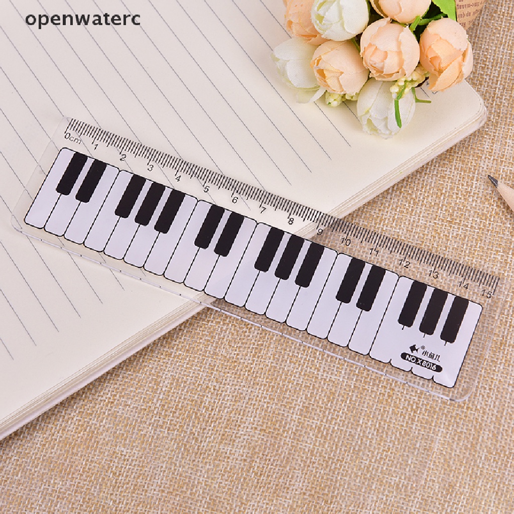 Thước Đo Phím Đàn Piano 15cm 6in Bằng Nhựa Màu Trắng Đen