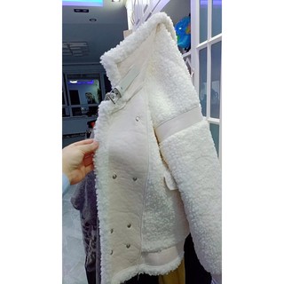 Áo khoác da pha lông form rộng - Hàng order