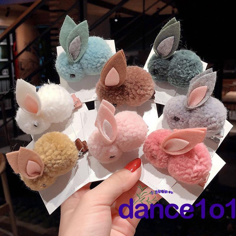 Kẹp tóc hình thỏ hoạt hình nhồi bông dễ thương cho nữ