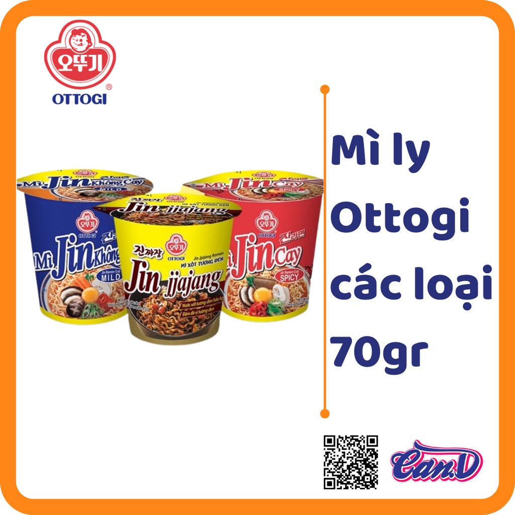 (7 loại) Mì ly Ottogi các loại 70gr