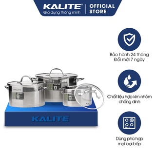 Bộ nồi Inox 3 món Kalite KL 333 xoong inox 304 dày dặn bảo hành 3 năm
