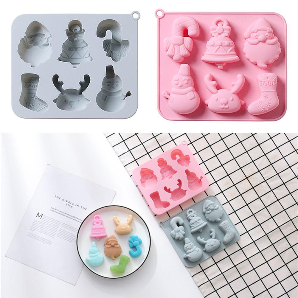 CONOPERY Khuôn Silicone Làm Bánh 6 Ngăn Chủ Đề Giáng Sinh