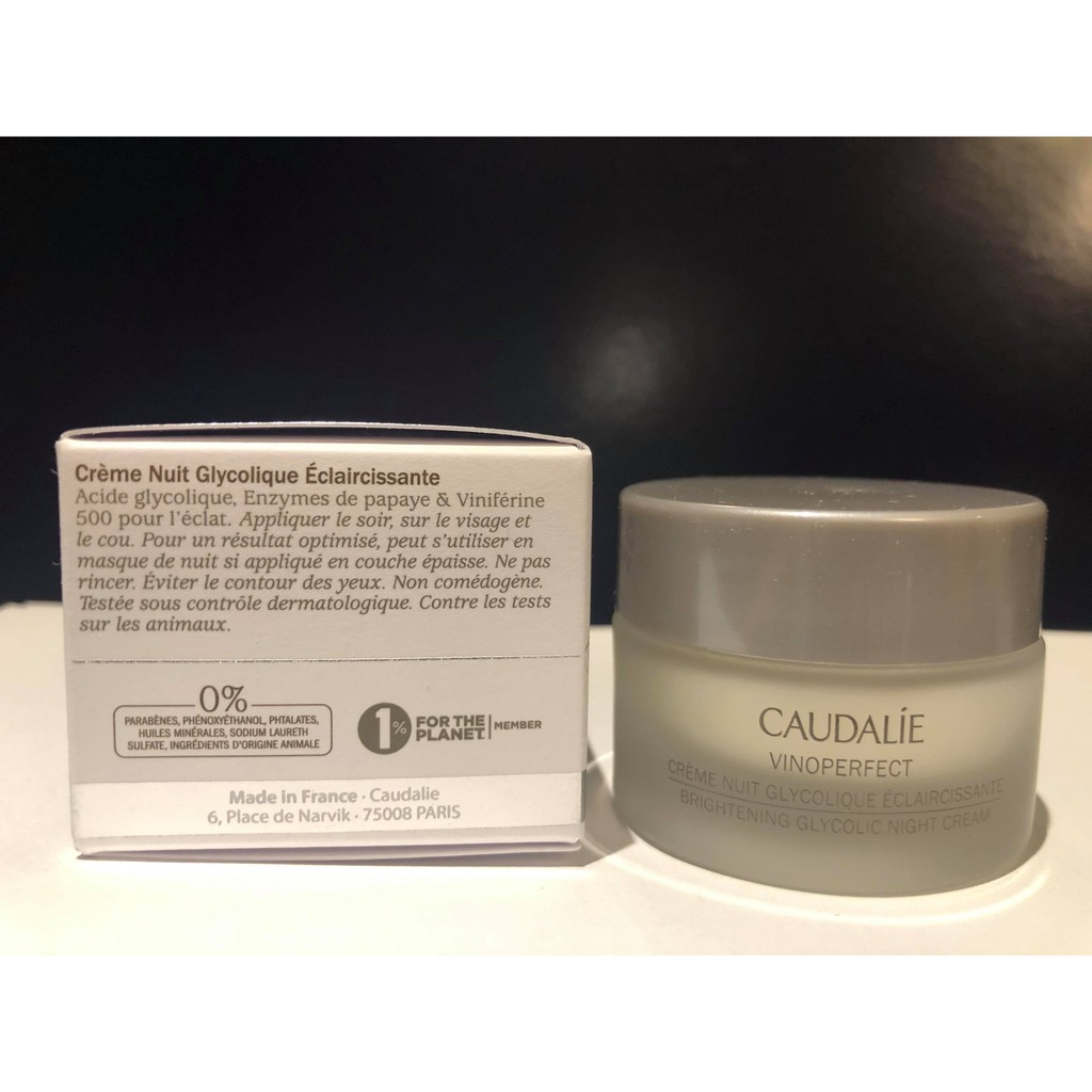 Caudalie Vinoperfect Brightening Glycolic Night cream kem dưỡng sáng min da ban đêm mini 15ml fullbox