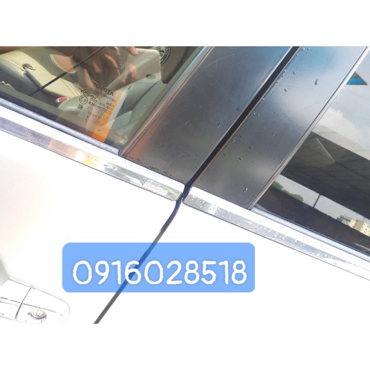 Nẹp INOX viền chân kính xe Toyota inova 2006 2008 2010 2012 2014 2016 chất liệu INOX xịn, sáng bóng