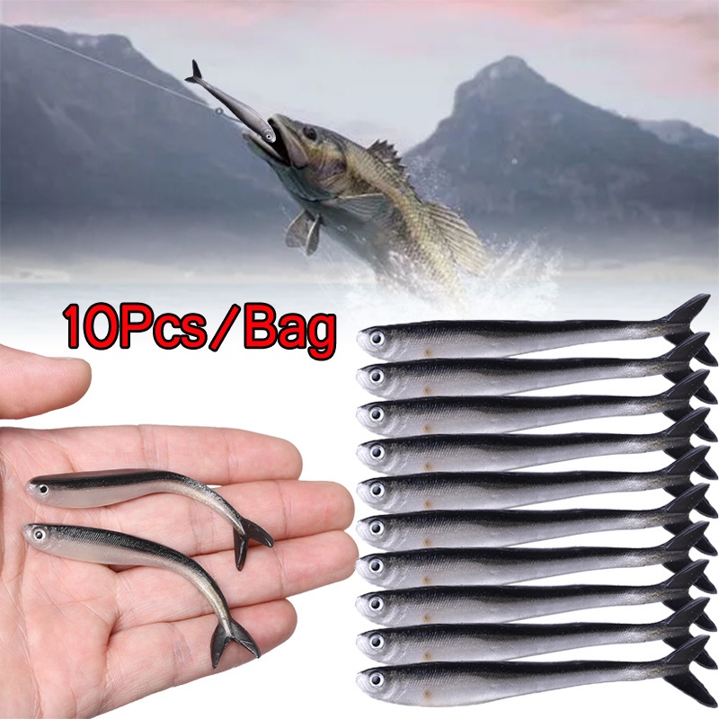 Mồi Câu Cá Giả Mềm 3D Hai Màu Nhỏ Gọn Phù Hợp Với Câu Cá Bass Mandarin Fish, Vvc.