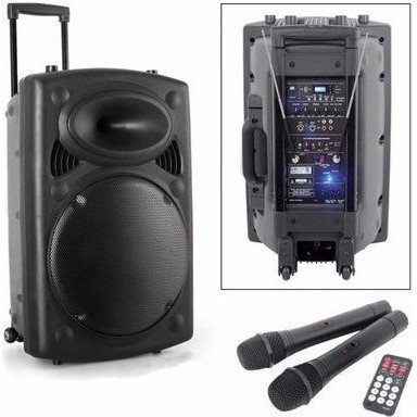 Loa kéo Jiepak 12" Rechargeable X-Bass Bluetooth + Microphones D-12 ( 2 mic)