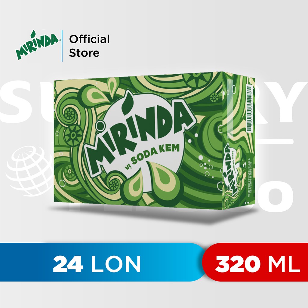 Thùng 24 Lon Nước Ngọt Có Gaz Mirinda Soda Kem (320ml/lon)