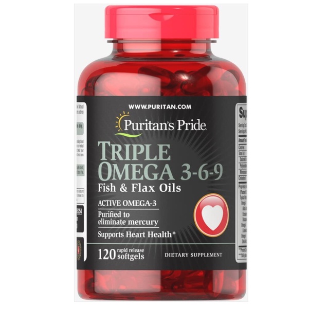 Omega 369 đẹp da, tăng cường hệ miễn dịch Premium Maximum Strength Triple Omega 120 viên