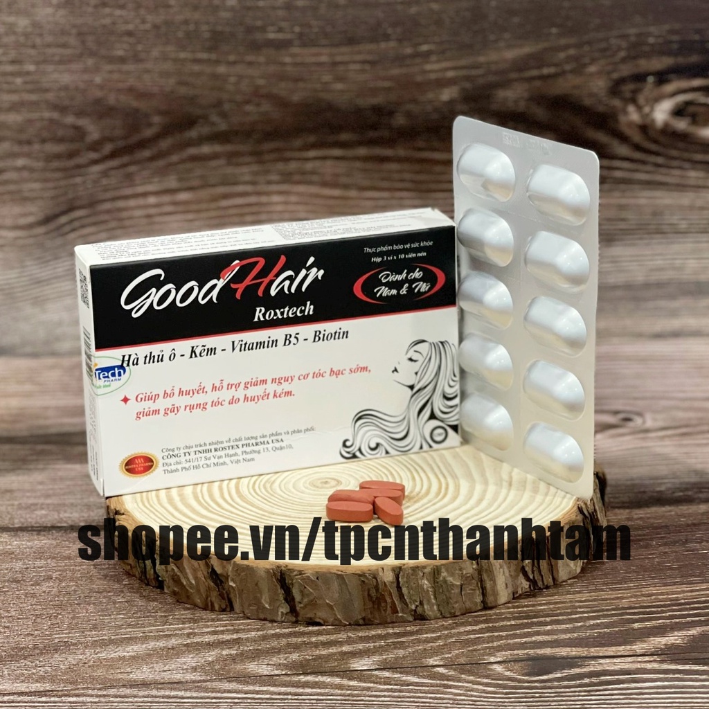 Viên uống mọc tóc Good Hair bổ sung hà thủ ô, biotin, hỗ trợ giảm rụng tóc, đen tóc - Hộp 30 viên