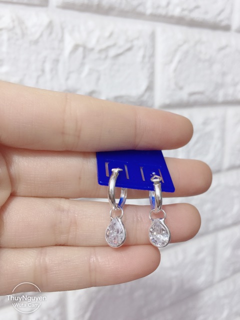 Khuyên tai Nmj hình tim giọt nước