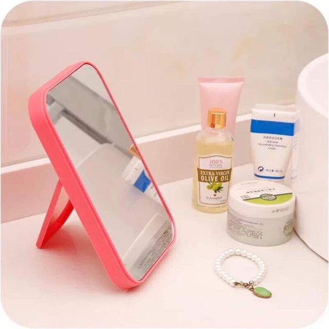 Gương soi Để bàn gấp gọn ( sẵn Trắng, Hồng )