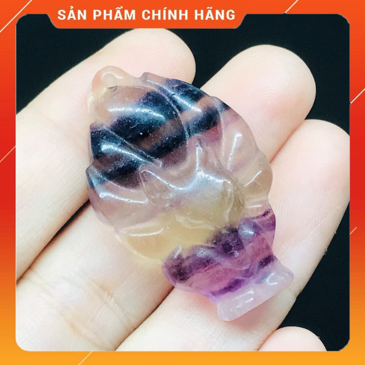 [ẢNH THẬT] PHONG THUY HỒ LY CỮU VỸ 9 ĐUÔI DA FLOURITE