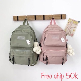 BaLo SEN MU QI hai khóa dọc nhiều ngăn chất dù mịn chống nước {BL22}