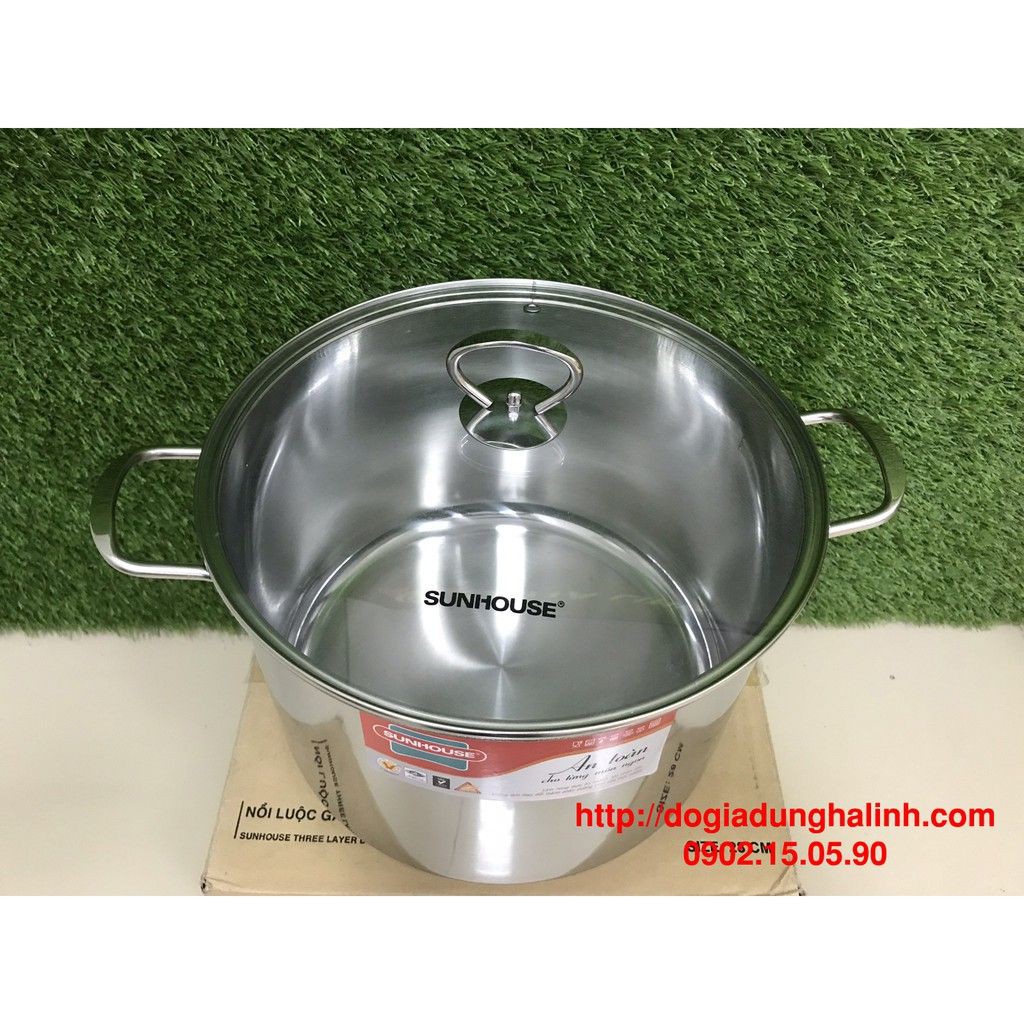 [HÀNG CHÍNH HÃNG]Nồi luộc gà inox 3 đáy SUNHOUSE SH28LG - Có ảnh thật, giá rẻ