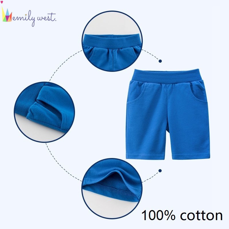 Quần Short Cotton Màu Trơn Thoải Mái Thời Trang Mùa Hè Cho Bé Trai 1-9 Tuổi