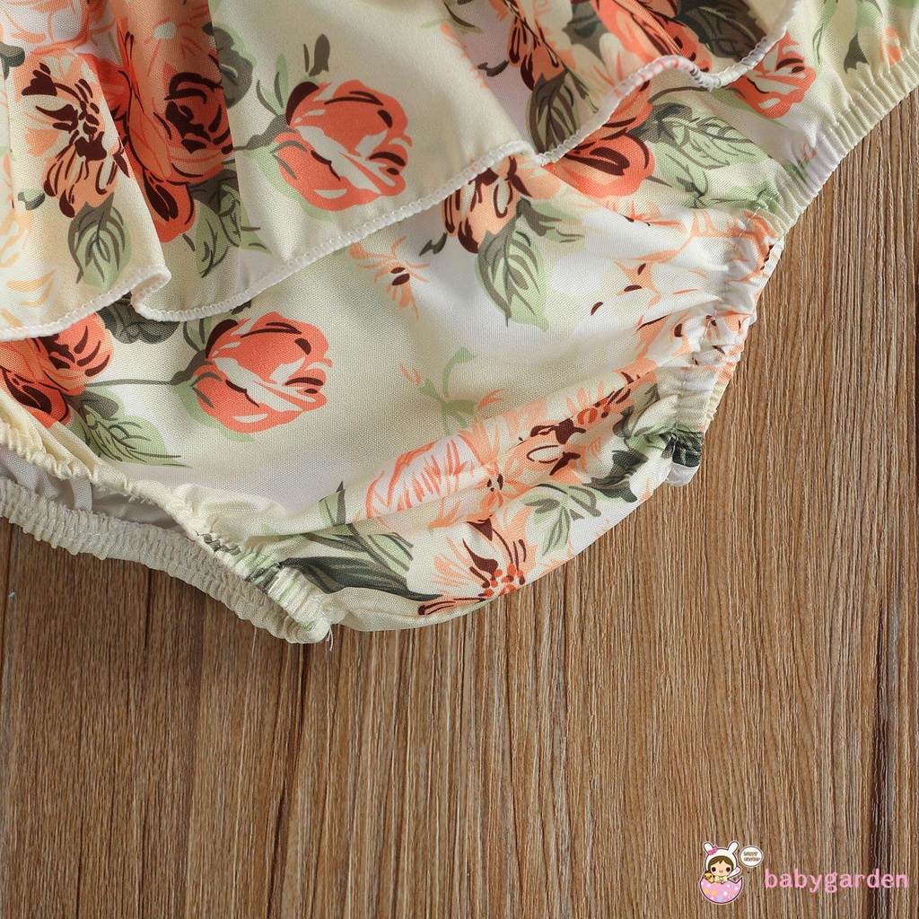 Bộ Áo Liền Quần 3 Món In Chữ Gồm Áo Tay Cánh Tiên + Quần Short Hoa + Băng Đô Cho Bé Gái