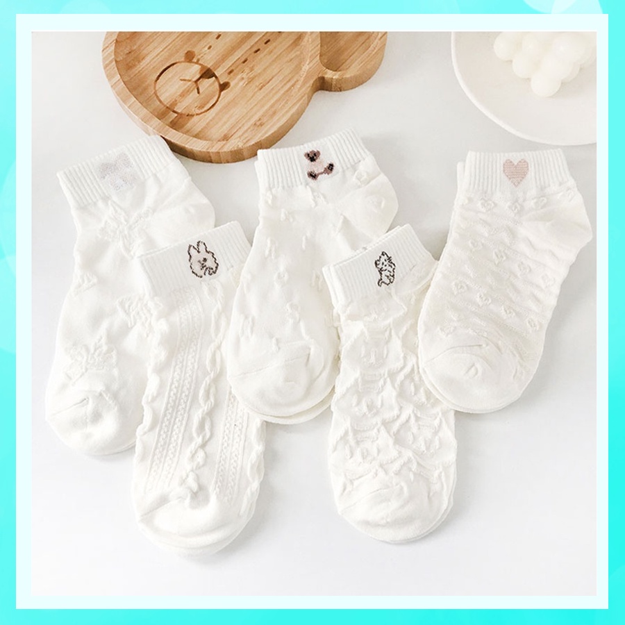 Tất nữ cổ ngắn dễ thương phong cách Hàn Quốc cute chất liệu cotton thoáng mát cho mùa hè TATT10