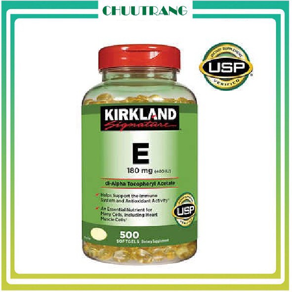 Vitamin E 400 IU 500 viên Kirkland (Date 2024) - HÀNG CHUẨN