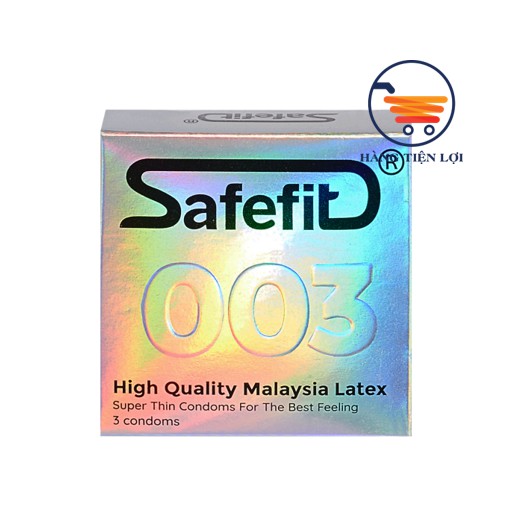 Bao cao su CỰC SIÊU MỎNG Safefit 0.029mm - 3 chiếc ( bạc )