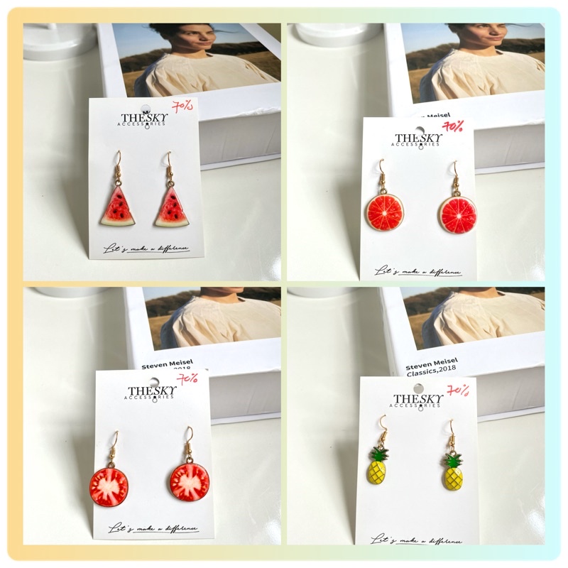 Bông tai mẫu trái cây dưa hấu, thơm, cà chua, chanh leo |𝑻𝑯𝑬 𝑺𝑲𝒀 𝑨𝑪𝑪𝑬𝑺𝑺𝑶𝑹𝑰𝑬𝑺