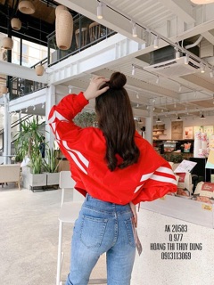 Khoác dù cropt sọc