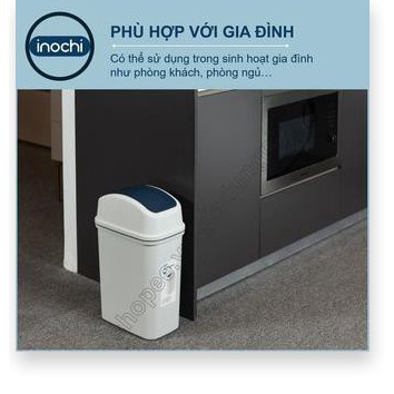 Thùng Rác Nhựa Nắp Lật Inochi 15 Lít Rất Đẹp Làm Sọt Rác Văn Phòng, Khách Sạn, Đựng Rác Gia Đình, Để Bàn Trong Nhà