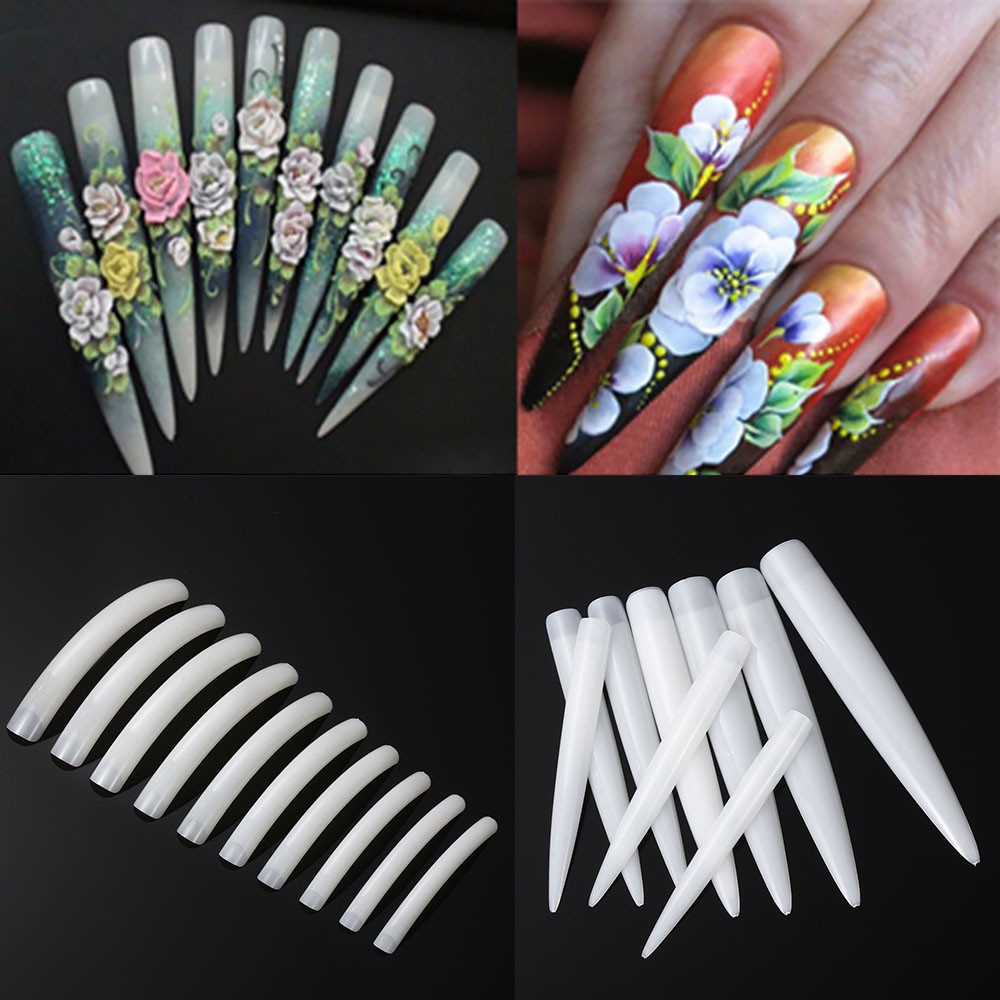 Móng Tay Giả Nối Dài Đầu Vuông / Nhọn Bằng Acrylic Chuyên Dụng Cho Salon