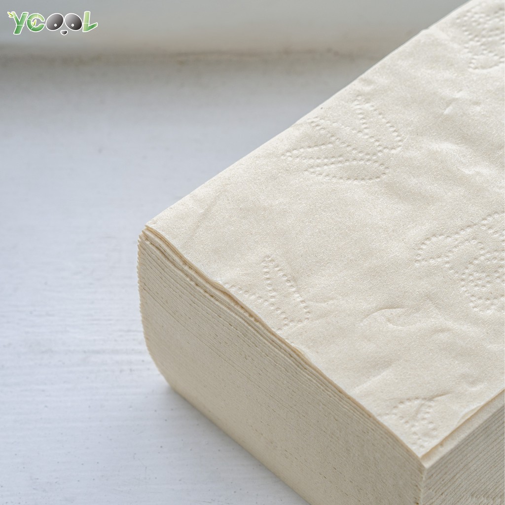 Q1 Giấy ăn giấy gấu trúc khăn giấy tre YCOOL một bịch 10 gói 300 tờ dòng mới bao suy tị nạnh màu trắng 45 7