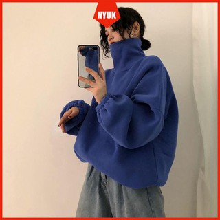 Áo sweater form rộng cổ lọ phong cách Hàn Quốc trẻ trung cho nữ