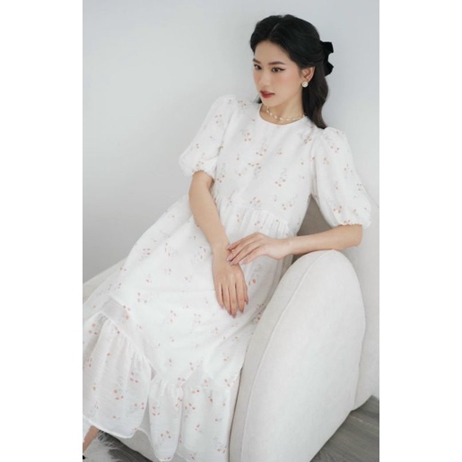 ĐẦM BABYDOLL HOA TAY PHỒNG ĐUÔI CÁ