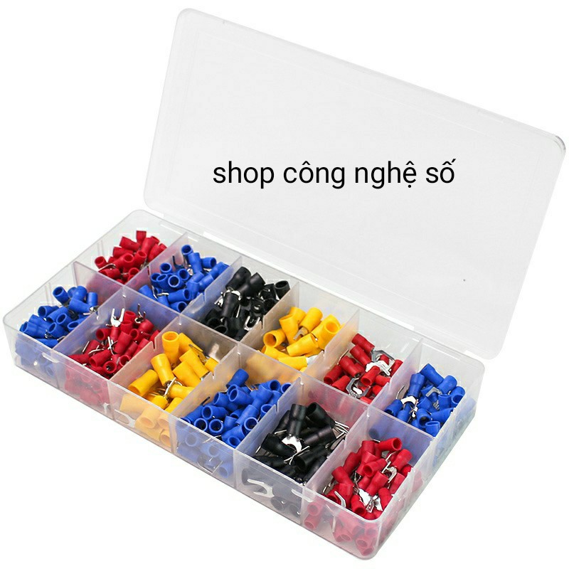 Đầu cos dây điện tròn có phủ nhựa-1200 đầu cos đựng trong hộp nhựa tiện dụng