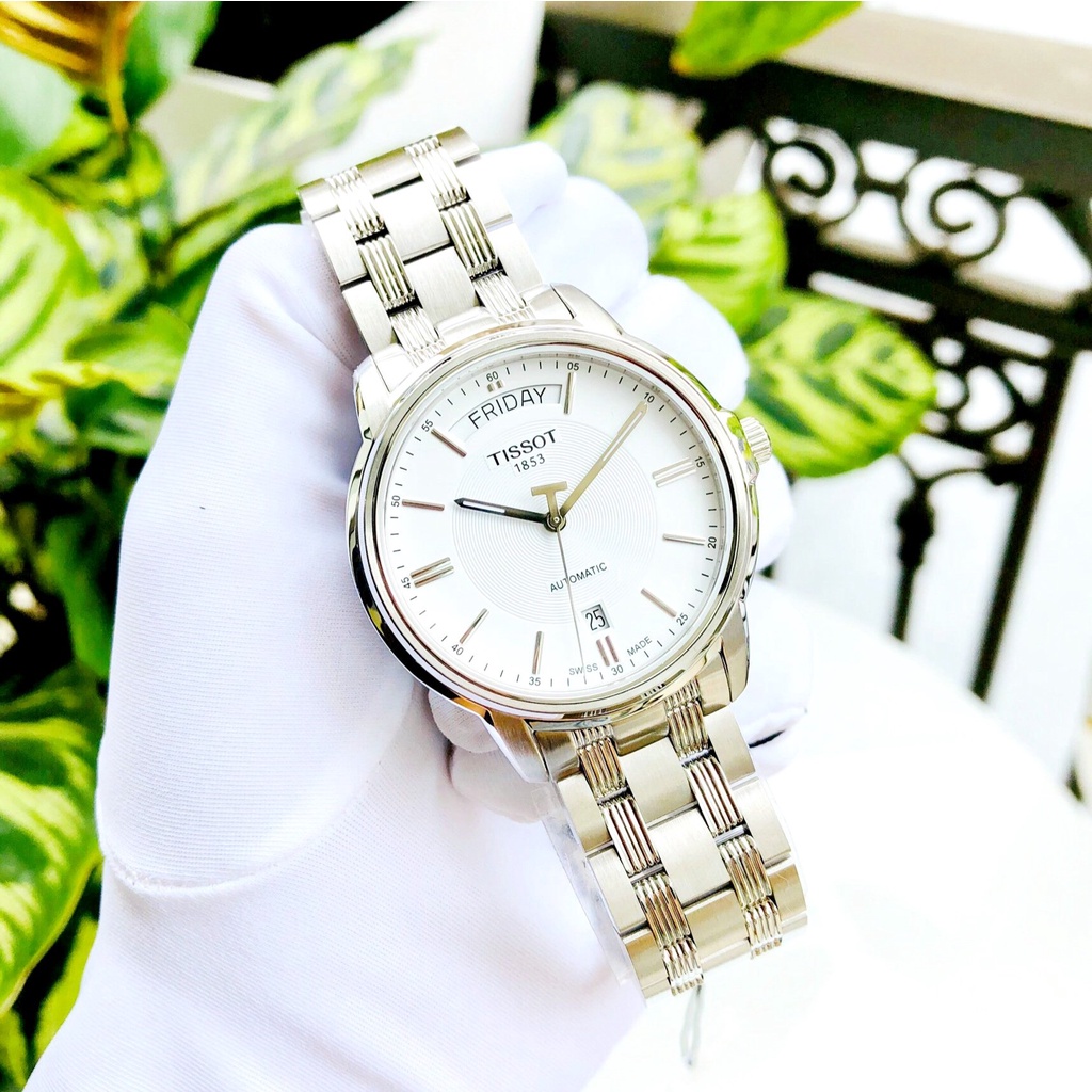 Đồng hồ Nam chính hãng Tissot III Automatic T065.930.11.031.00 Size 40,Mặt trắng,Lịch ngày-Máy cơ tự động-Dây kim loại
