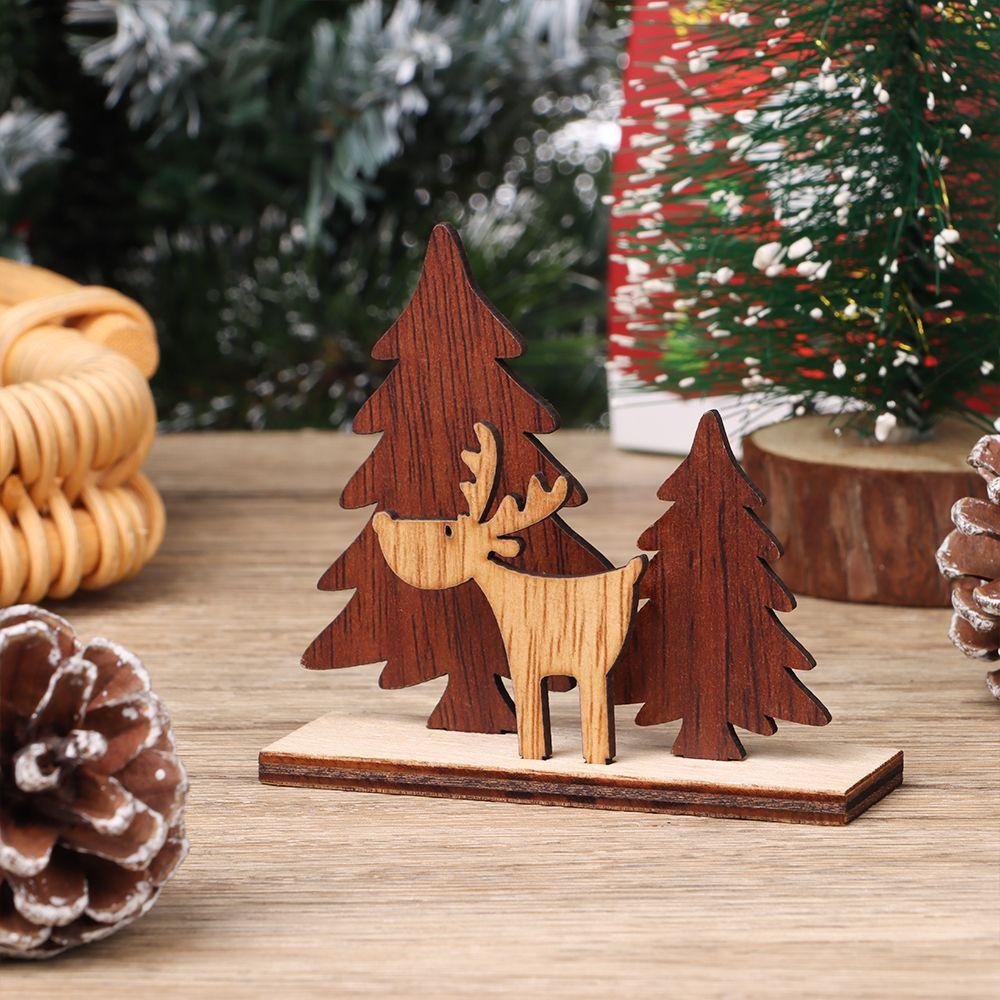 ZAIJIE24 Tuần Lộc Gỗ Trang Trí Giáng Sinh