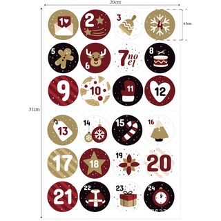 Tấm 24 sticker Dán Trang Trí Giáng Sinh