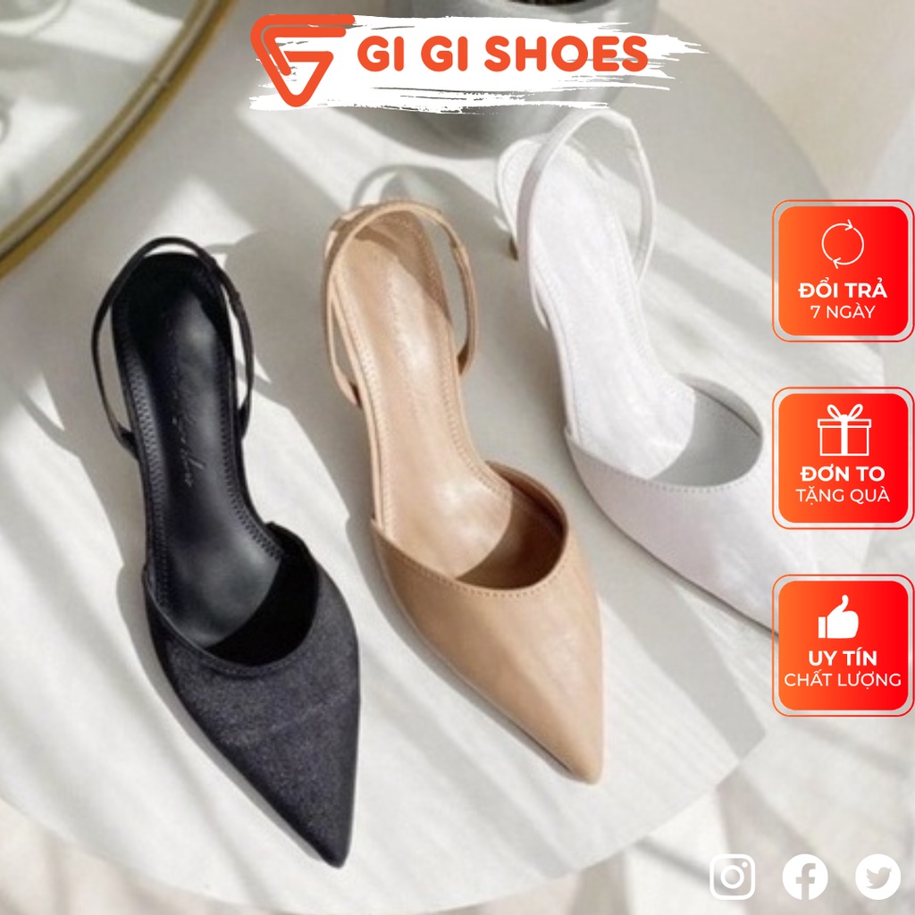 Sandal bít mũi sang chảnh, Giày cao gót mũi nhọn 7p quai mảnh cao cấp quyến rũ GIGISHOES