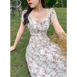 Đầm Aurora - Đầm maxi cổ vuông phối ren