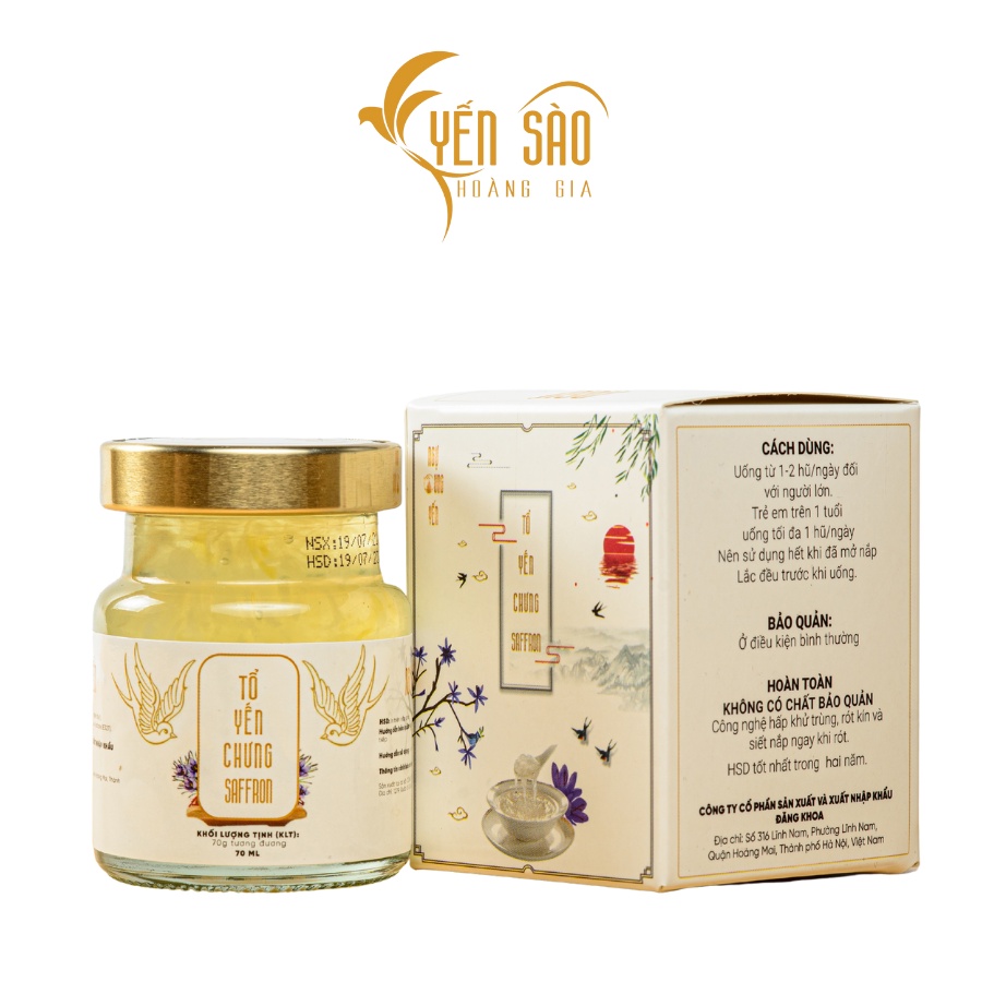 Yến Sào Ngự Cung Hoàng Gia set 6 hũ nguyên chất Saffron 70ml