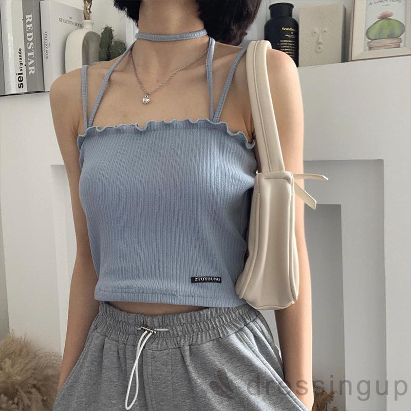 Áo dáng ngắn phối dây yếm thời trang cho nữ | BigBuy360 - bigbuy360.vn