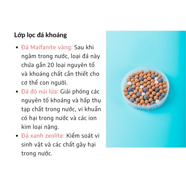 [Hàng chính hãng- Freeship] Bộ vòi sen lọc nước Daily Aqua, loại bỏ bụi bẩn vi khuẩn - 1 vòi sen + 4 lõi lọc