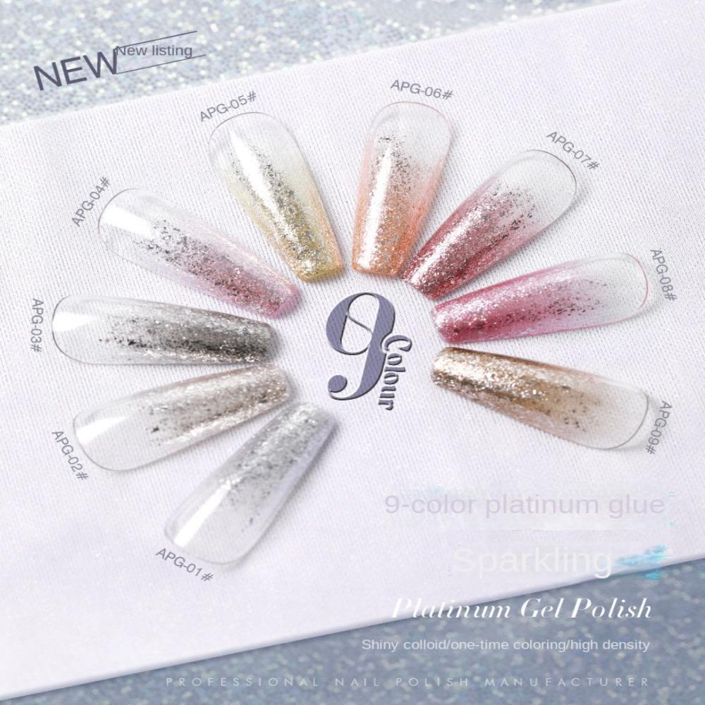 Gel Sơn Móng Tay Kim Tuyến Bạch Kim Dung Tích 15ml
