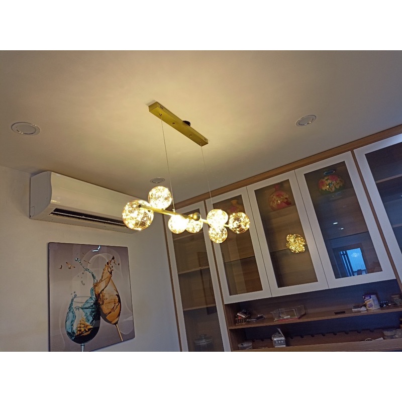 Đèn thả quả tròn 8 bóng led decor bàn ăn,trang trí quầy bar.Bảo hành 24 tháng.đã bao gồm dây led