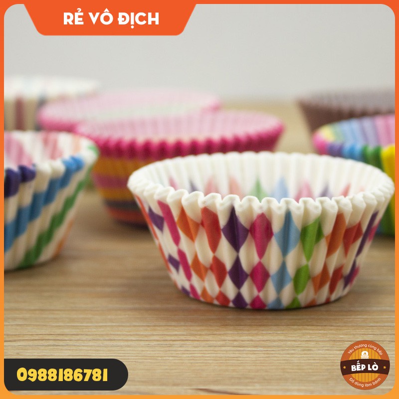 Cup giấy làm bánh Cupcake, Muffin 7cm cup giấy mềm - hộp 100 cái HÀNG MỚI VỀ