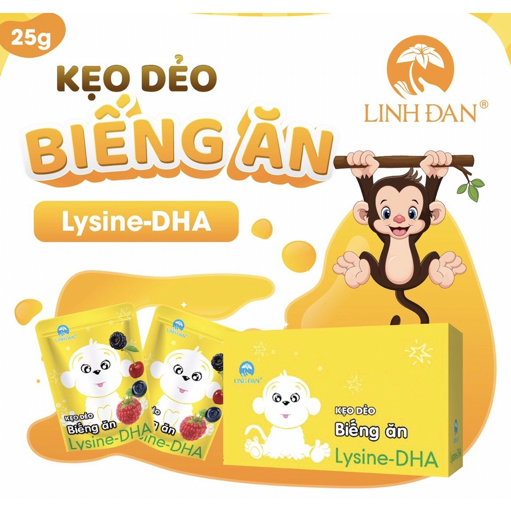 KẸO DẺO BIẾNG ĂN LYSINE - DHA. BỔ SUNG DƯỠNG CHẤT, GIÚP BÉ ĂN NGON VÀ HỖ TRỢ PHÁT TRIỂN TRÍ NÃO CỦA TRẺ
