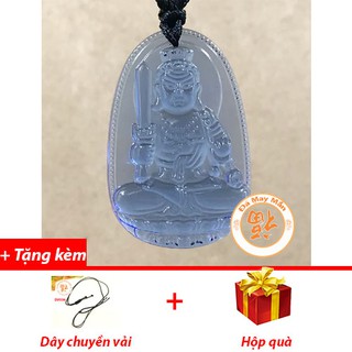 Mặt Dây Chuyền Phật Bản Mệnh Bất Động Minh Vương Lưu Ly Xanh